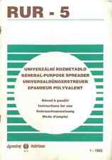 Zetor Manure Spreader Model RUR-5 Operators Manual