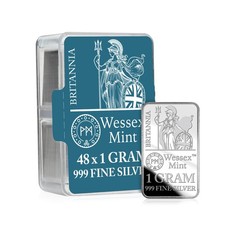 Wessex Mint Silver Savers Britannia 1g Solid Silver Bullion Bars - Box of 48