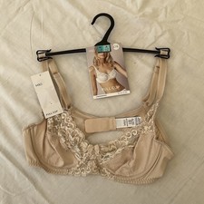 NEW! M&S Marks & Spencer almond underwired embroidered full cup unpadded bra