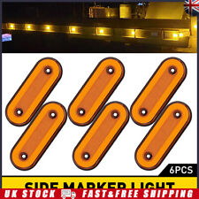 6x 12V LED Amber Orange Side Marker Lights Indicator Trailer Truck Lorry Van Bus