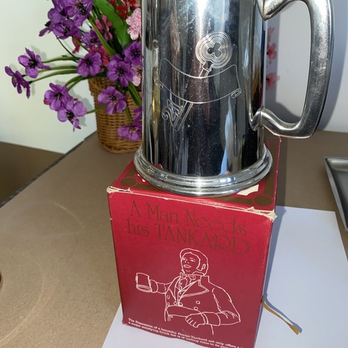 Vintage pewter tankard with - pewter,