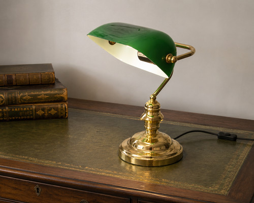 Vintage bankers table lamp - vintage,