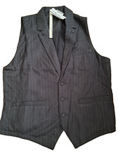 PEOPLES MARKET DEXTER WONG PIN STRIPE WAISTCOAT XL BNWT RRP £45 BUTTON UP