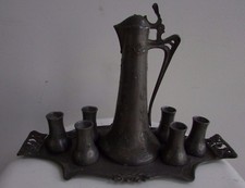 ART NOUVEAU PEWTER DRINKS SET