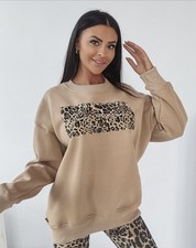 Olavoga Women's Leopard Print Jumper  In One Size