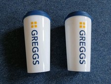 2 X Greggs The Bakers Travel Coffee Cup Reusable Insulated With Screw On Lid