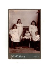 Cabinet Card. Children Group. Photographer - Laing of Forfar. Scotland.