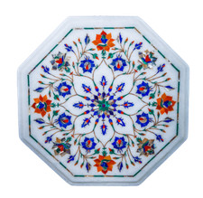 12" Marble pietradura Table Top Inlay Floral Handmade Home And Garden Decor