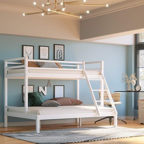 Bunk bed with ladder - with, single