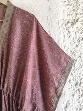 Pure Silk Kaftan Purple Long