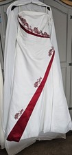 Wedding Dress Size 12 White/burgundy NEVER WORN