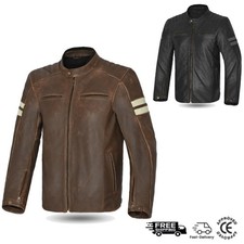 Mens Motorcycle Leather Jacket Motorbike Urban Touring Racing Travel Jackets CE