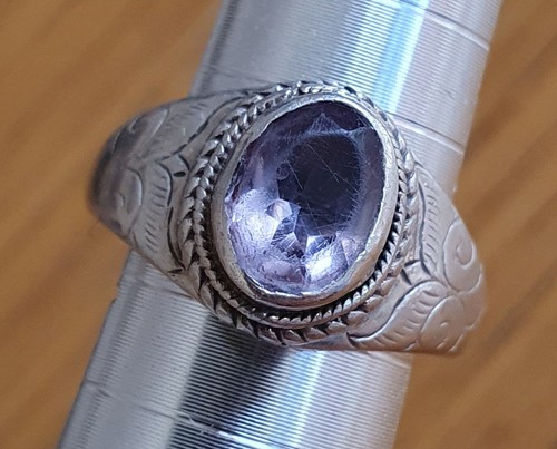 Silver ring set with - silver,