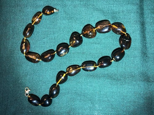 Baltic amber necklace cognac - baltic,