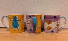 Whittard of Chelsea Handpainted Cat Coffee Tea Cup Mug VGC Mug Set of 3 Cats