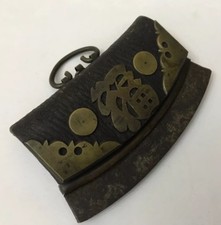 ANTIQUE ORIGINAL LEATHER TINDER FLINT POUCH STRIKER CHUCKMUCK CHINESE CHARACTER