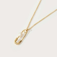 Safety Pin Pearl Pendant