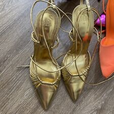 Zara Woman’s Gold Pointy Heels Size 7 Used Once 