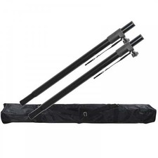 Pair of DJ PA Speaker Poles Adjustable 35mm Inc Bag Case Heavy Duty Pole
