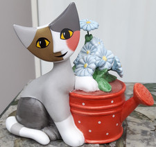 Gobel Rosina Wachtmeister Miei Fiori Porcelain Cat With Watering Can & Flowers