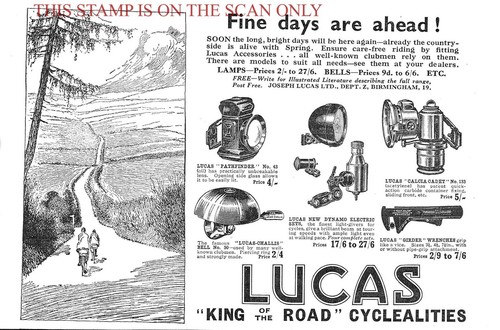 1930s advert lucas range - lucas, of