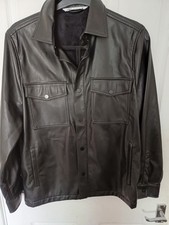 Preloved Mens Zara Blavk Faux Leather Jacket Size Medium 