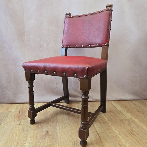 Vintage red leather wood - vintage,