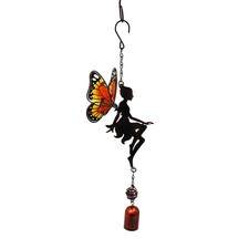 Fairy Angel Wind Chimes Romantic Metal Art Wind Bells Outdoor Hanging Orange
