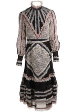 ERDEM BLACK SILK MIDI DRESS UK