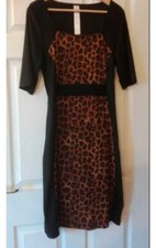 Avon Ladies Body Illusion Animal Print Silhouette Dress Size 8/10 Bargain New!!