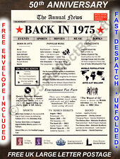 🎈 50th Golden Wedding Anniversary Gift, Married 50 years in 1975, News, Present