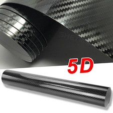 High Gloss Black 5D Carbon Fibre Vinyl Car Wrap Film Sticker Air Bubble Free