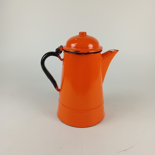 Vintage orange enamel coffee