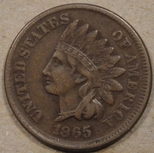1865 indian cent xf as - cent, 1c