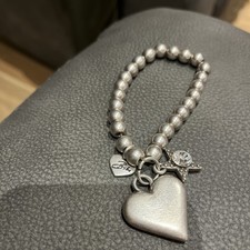 Bibi Bijoux Silver Tone Elasticated Bracelet, Beautiful Design With Charms