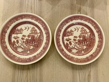 2 Burgundy Vintage Spode