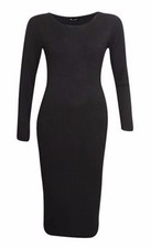 WOMENS LADIES LONG SLEEVE MIDI