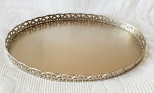 Tray ~ Oval ~ Pewter ~ Decorative Band