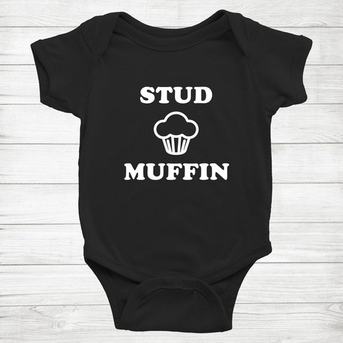 Stud muffin baby bodysuit - stud,