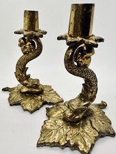 PAIR of VTG Cast Iron Brass