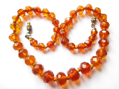 Vintage faceted golden honey - vintage,