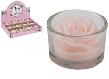 12x PINK SCENTED ROSE CANDLE