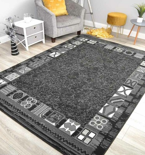Black grey rugs dark - black,