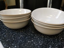 DENBY LINEN CREAM CEREAL BOWLS X 6