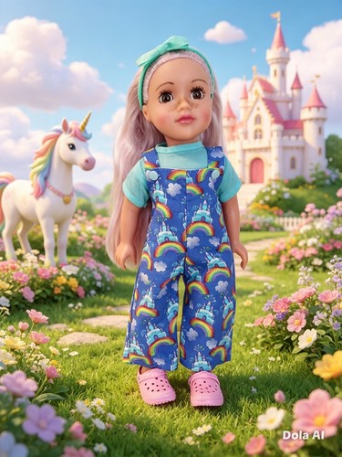 Dolls clothes dungarees - 18", -dungarees