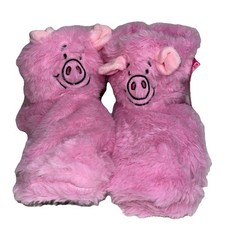 M&S Percy Pig Faux Fur Booties Slippers UK 6-8 Pink BNWT NEW 