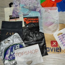 Vintage Plastic Carrier Shopping Bags High Street Fashion Topshop PROP JOBLOT