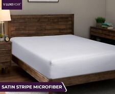 Luxeweir King Satin Fitted Sheets – Soft Ultra Comfort, White