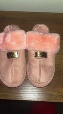 pink sheep skin slippers soft