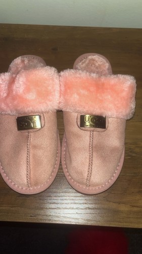 Pink sheep skin slippers soft - slippers,